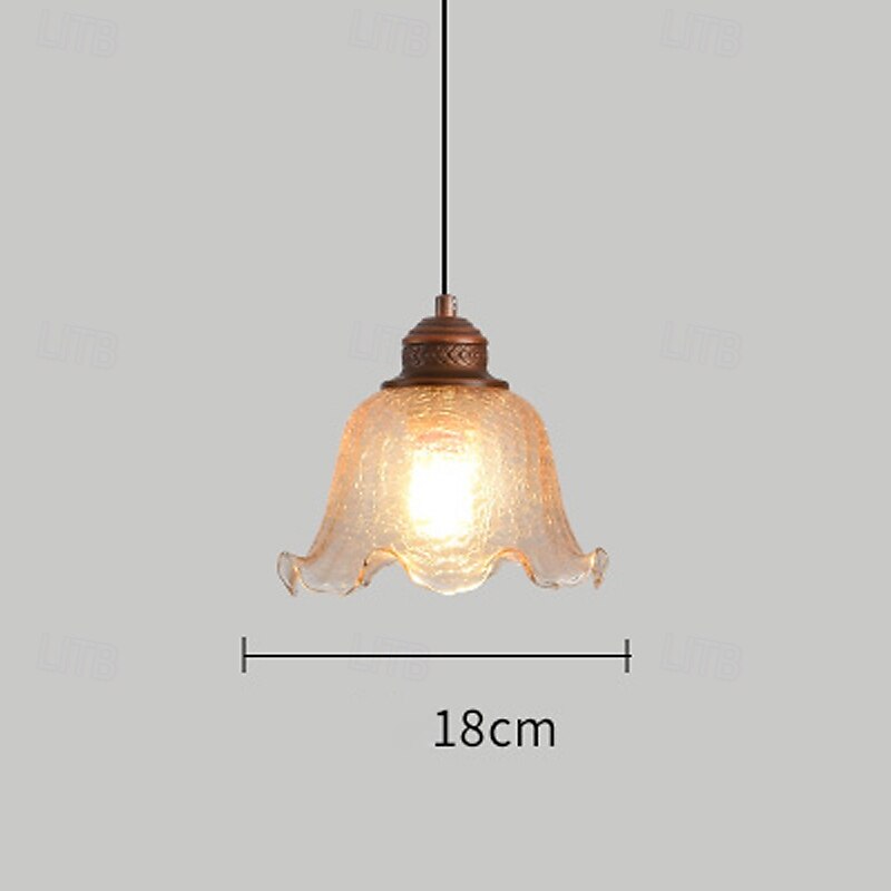 Vintage Classic Pendant Light, Metal Glass Material, 20cm Height, Warm White/White Light, E26 E27, Adjustable Chain4