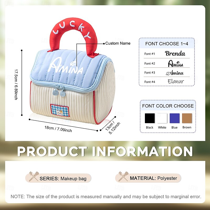 Personalized Name Makeup Bag with Customizable Font and Color, Unique Gift for Girlfriend, Wife, Mom – Perfect for Valentine's Day, Mother's Day, Christmas, Anniversary, Birthday, Warm and Thoughtful Present2