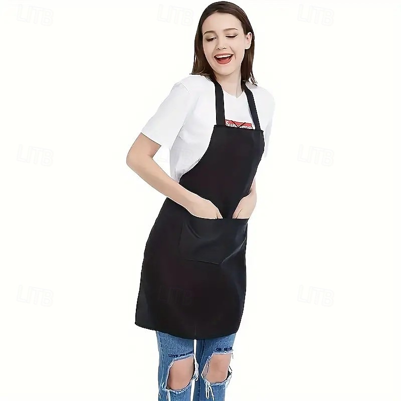 8-Pack Unisex Aprons Set, Durable Solid Color Polyester Kitchen Aprons with Adjustable Neck and 2 Large Pockets, Machine Washable for Cooking, BBQ, Grilling, Crafts, Holiday and Home Use3