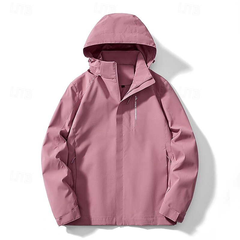 Women's Windbreaker Softshell Jacket Hiking Jacket Outdoor Waterproof Windproof Hiking Outfits Hiking Clothes Spring Autumn / Fall Top Camping / Hiking / Caving Running Patchwork Dark Pink White Pink3