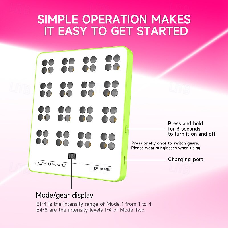 Wireless LED Light Therapy Panel Professional Photon LED Therapy for Face & Body 7-Day Glowing Results Home Spa3