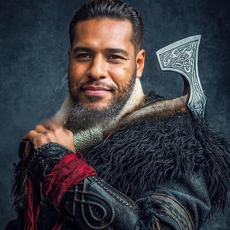 Retro Vintage Medieval Renaissance Cape Shawls Faux Fur Costume Warrior Viking Fancy Dress Men's Viking Halloween Carnival Performance Party LARP Adults Shawl2