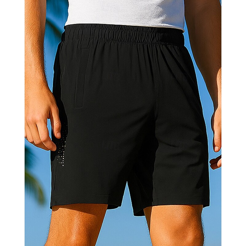 Men's Running Bottoms Workout Shorts Pocket Reflective Strip High Waist Bottoms Athleisure Gym Workout Quick Dry Moisture Wicking Breathable Gym Workout Outdoor Running Loose Fit Sportswear Activewear3