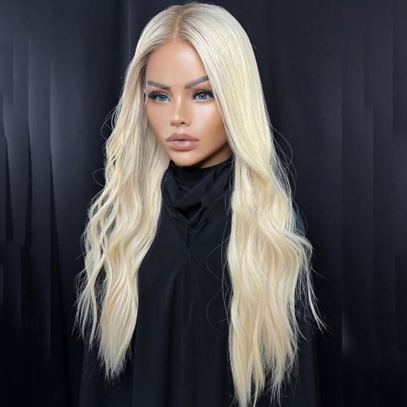 Ash Blonde 5x5 Closure Wigs 13x4 Lace Front Wig Brazilian Hair Wavy Human Hair Wig with Baby Hair Natural Hairline 100% Virgin Hair Glueless Pre-Plucked For Women2