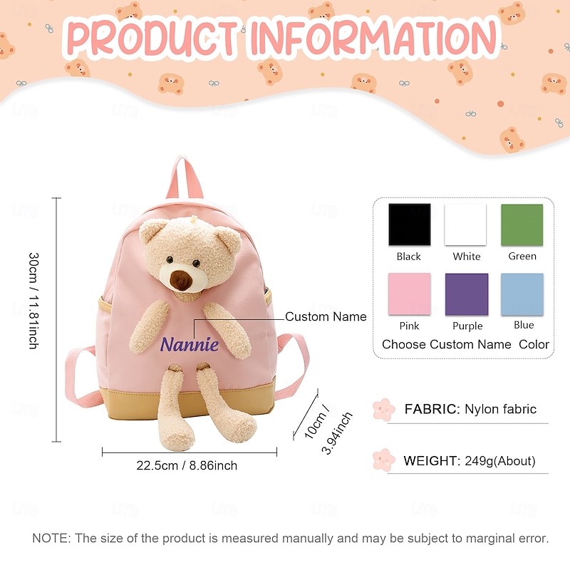 Personalized Name Kids Backpack Custom Back to School Gift, Customizable Font Color School Bag for Kindergarten to Elementary, Stylish and Unique Back to School Essential2