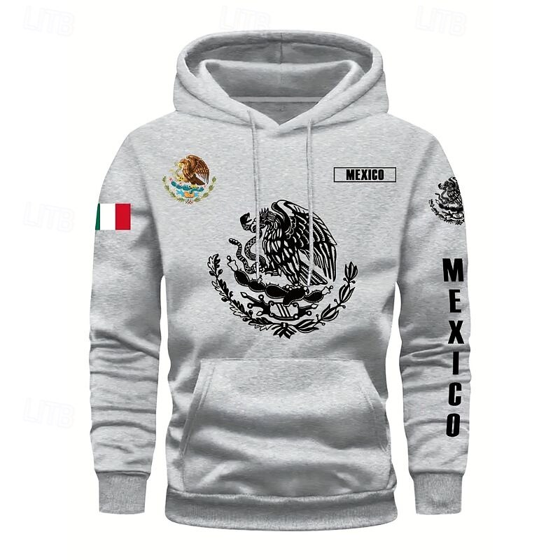 Men's Hoodie Black Pink Red Blue Green Hooded Graphic Flag Pocket Drawstring Front Pocket Sports & Outdoor Daily Holiday Polyester Streetwear Graphic Casual Fall Winter Clothing Apparel Hoodies2