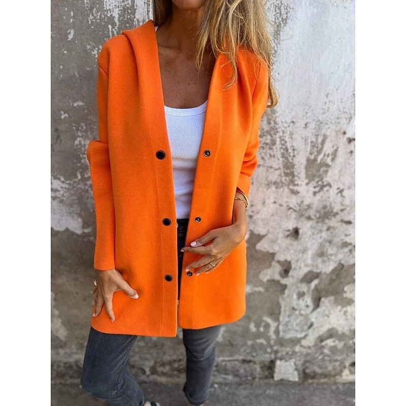 Women's Bomber Jacket Casual Jacket Comfortable Breathable Zipper Casual Plain Vacation Street Casual Daily Wear Single Breasted Regular Hooded Regular Fit Long Sleeve Outerwear Black Purple Orange3