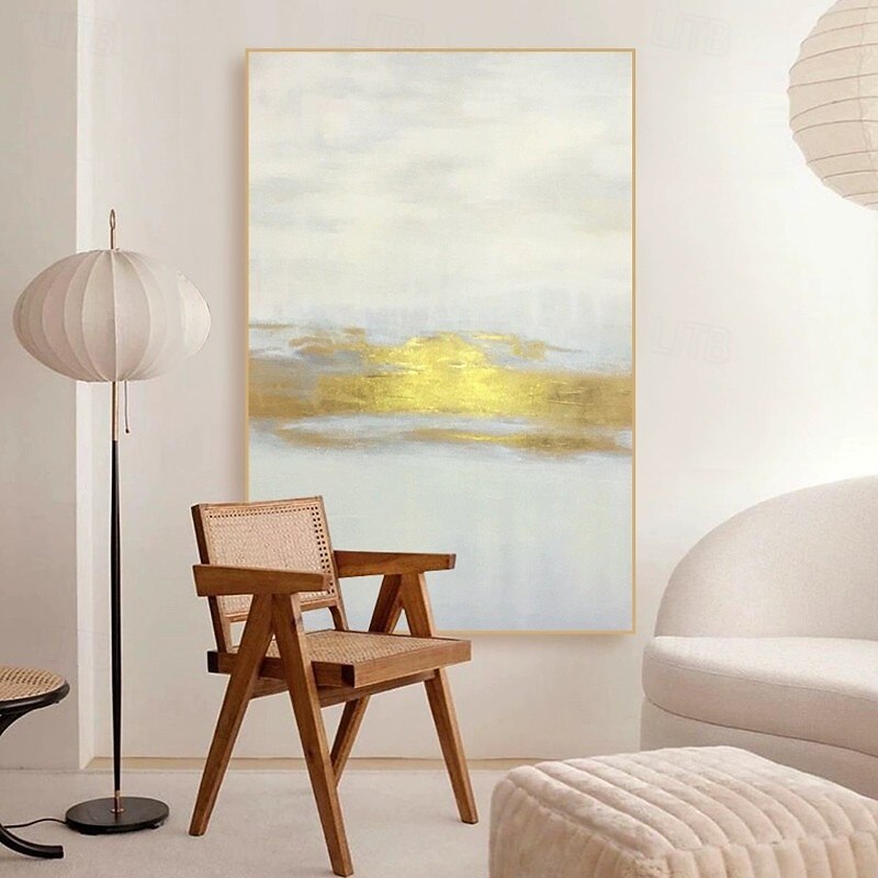 Handmade Oil Painting Canvas Wall Art Decoration Modern Abstract Golden for Living Room Home Decor Rolled Frameless Unstretched Painting3