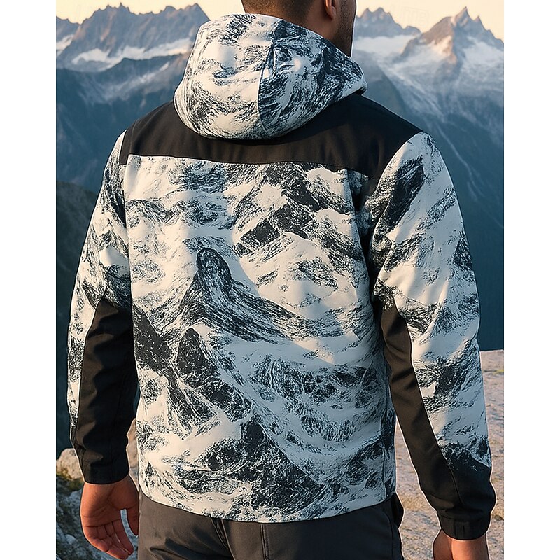 Men's Outdoor Jacket Softshell Jacket Hiking Jacket Outdoor Waterproof Windproof Hiking Outfits Hiking Clothes Spring Autumn / Fall Top Camping / Hiking / Caving Running Black White Green2