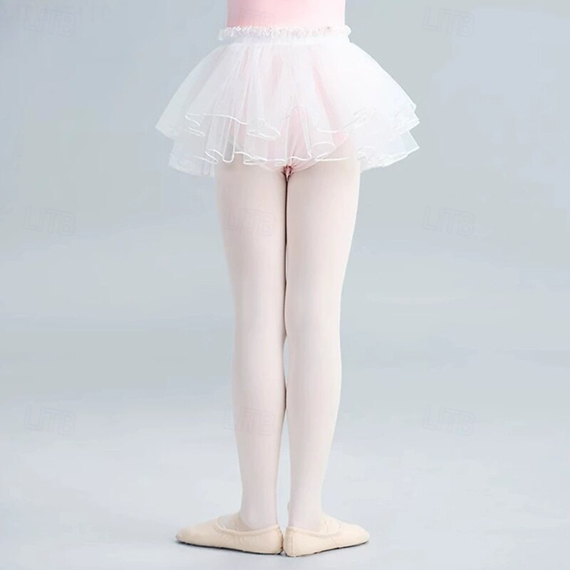 Kids' Dancewear Skirts Pure Color Splicing Tulle Girls' Performance Training High Polyester3