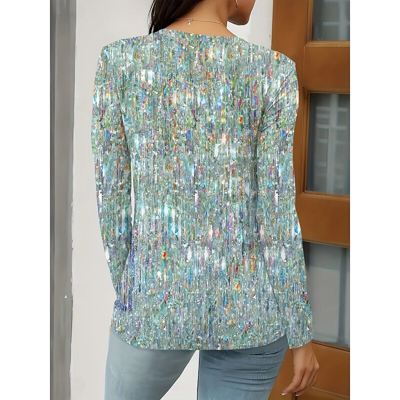 Women's Blouse Floral Retro Vintage Ethnic Long Sleeve V Neck Regular Tops Daily Holiday Print Royal Blue Blue Summer Spring Fall2