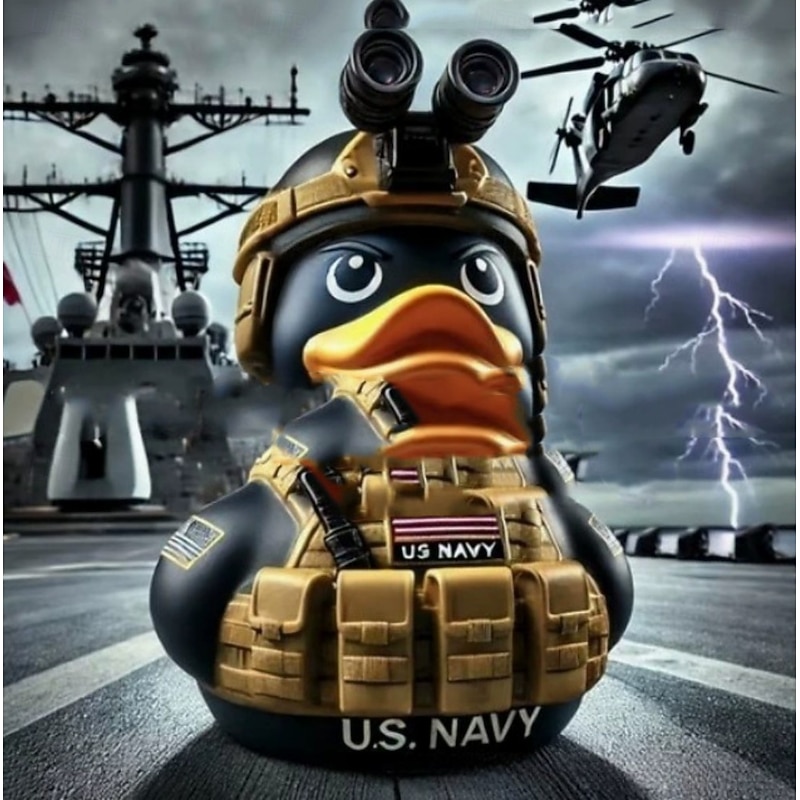 Military Rubber Ducks, Armed Mini Resin Ducks for Jeeps Ducking, Uniform Army Cruise  Rubber Duck, Hand Painted Patriotic Veteran Day Gifts, Unique Coolest Party Favors2