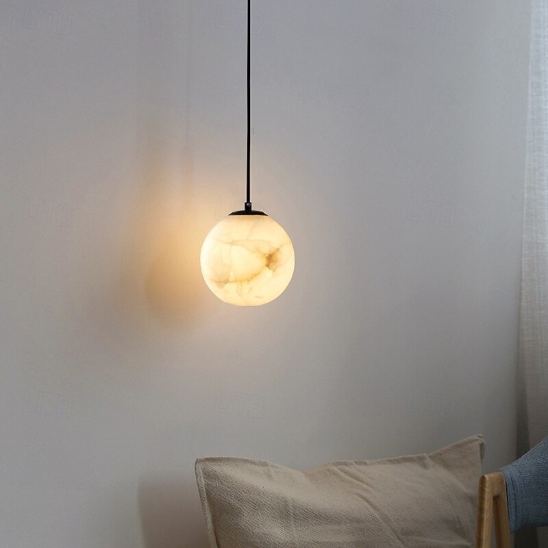 Artistic Marble Globe Pendant Light, Vintage Copper - Accent, 12cm Height, Warm White/White Light, G9, Adjustable Chain2