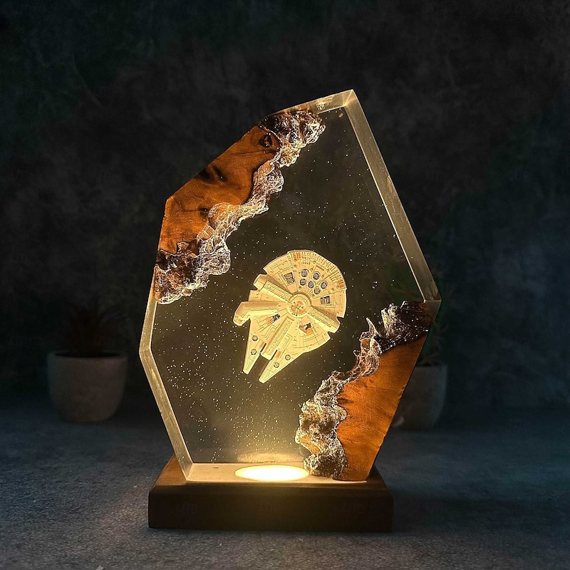 Galaxy Night Light, Space Ship Lamp, Epoxy, Resin Lamp, Personalization Gift2