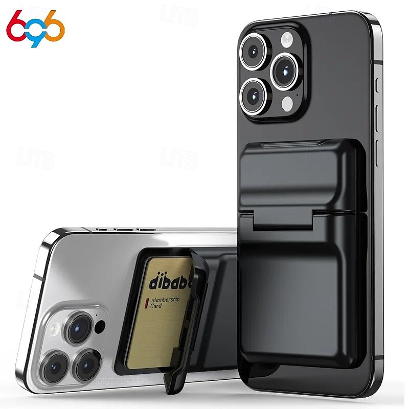 Magnetic Card Case for Magsafe for iPhone 16 15 14 13 Pro Max Plus Mini Wallet ID Pocket for Samsung S25 S24 S23 S22 Stand Cover