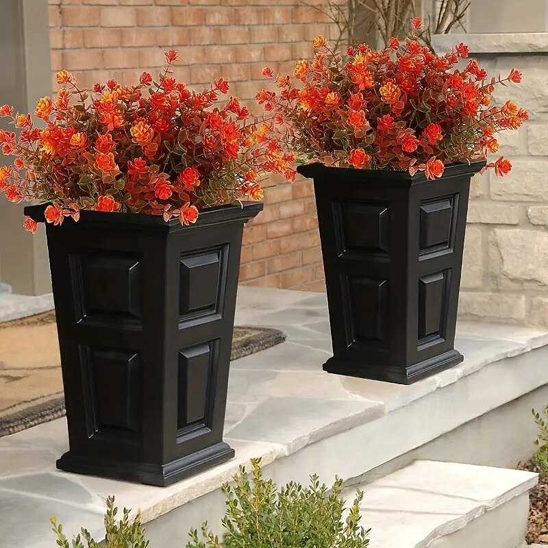 10 Bundles Artificial Fall Flowers Orange, Vibrant Fake Autumn Plants for Indoor Outdoor Decor, Thanksgiving Christmas Wedding Home Garden Fireplace Aesthetic Room Decorations2