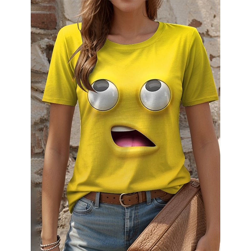 Women's T Shirt Graphic Animal Vintage Stylish Classic Short Sleeve Crew Neck Round Neck Regular Tops Daily Weekend Print Black White Yellow Red Blue Summer Spring3