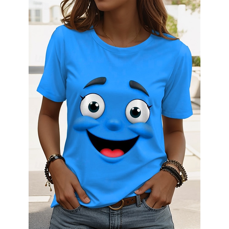 Women's T Shirt Graphic Geometry Vintage Stylish Classic Short Sleeve Crew Neck Regular Tops Daily Weekend Print Yellow Blue Purple Green Summer3