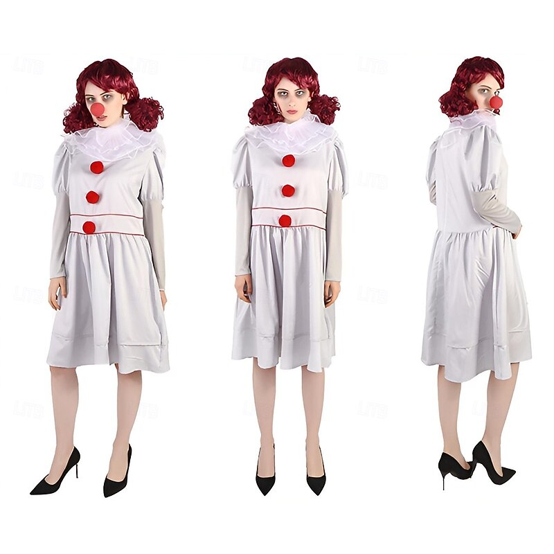 Clown Pennywise Halloween Dress Halloween Group Couples Costumes It Horror Scary Costume Kid's Adults' Men's Women's Boys' Halloween Carnival Performance Party Easy Halloween Costumes Dress Up3