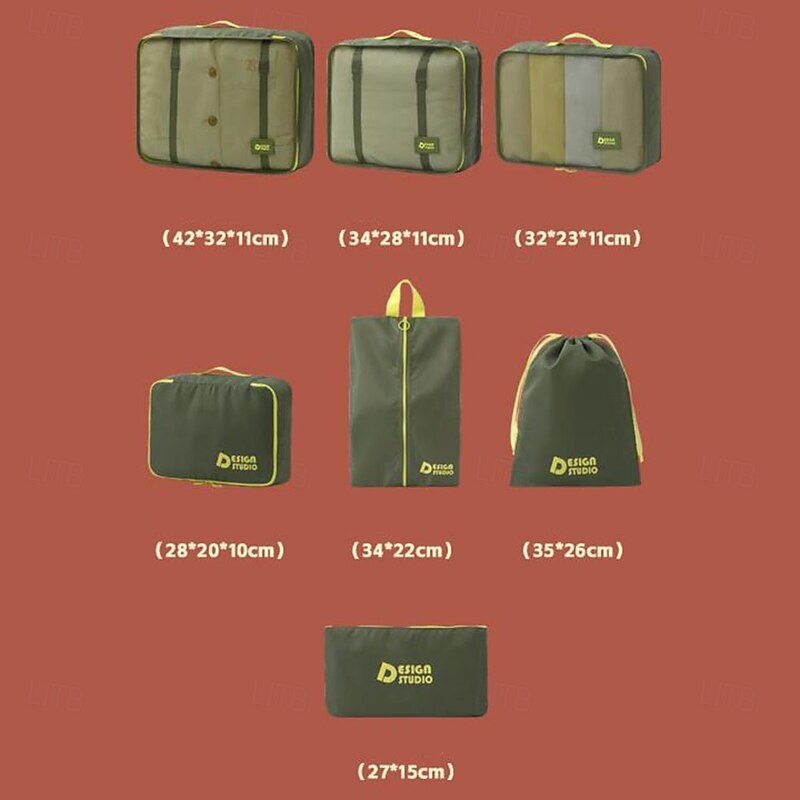 Travel Compression Packing Cubes Set, 7-Piece Luggage Organizer Bags for Suitcase, Thick Twill Waterproof Storage Bags for Travel, Portable & Versatile3