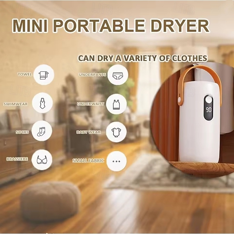 Portable Clothes Dryer Compact Electric Drying Machine for Home Foldable Clothes Dryer Convenient Clothing Drying in Dormitories