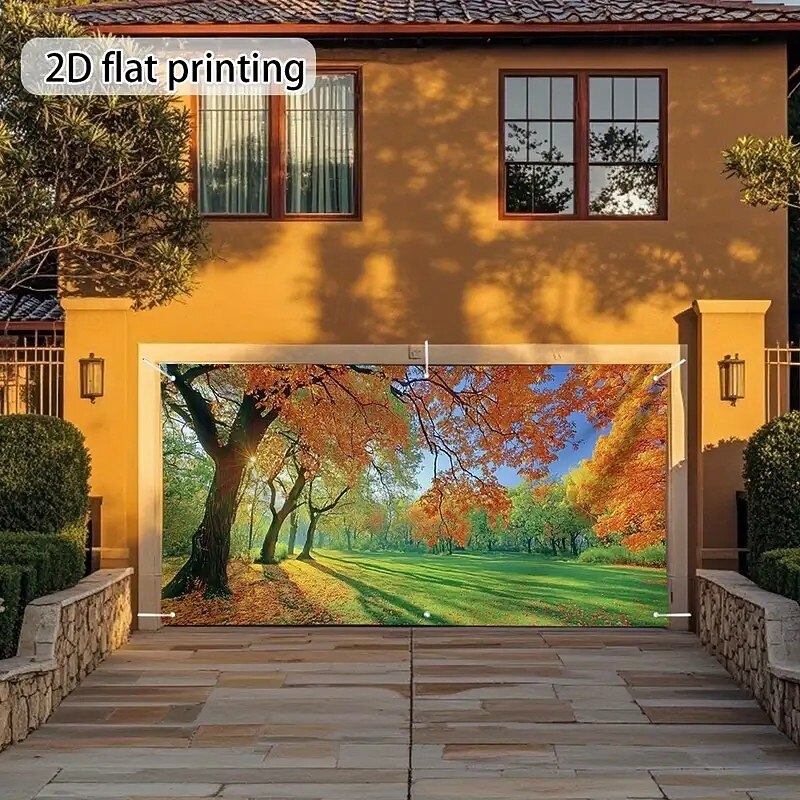 Halloween Outdoor Garage Door Cover Fall Autunm Scenery Banner Large Tapestry Backdrop Decoration for Holiday Outdoor Garage Door Home Wall Decorations3