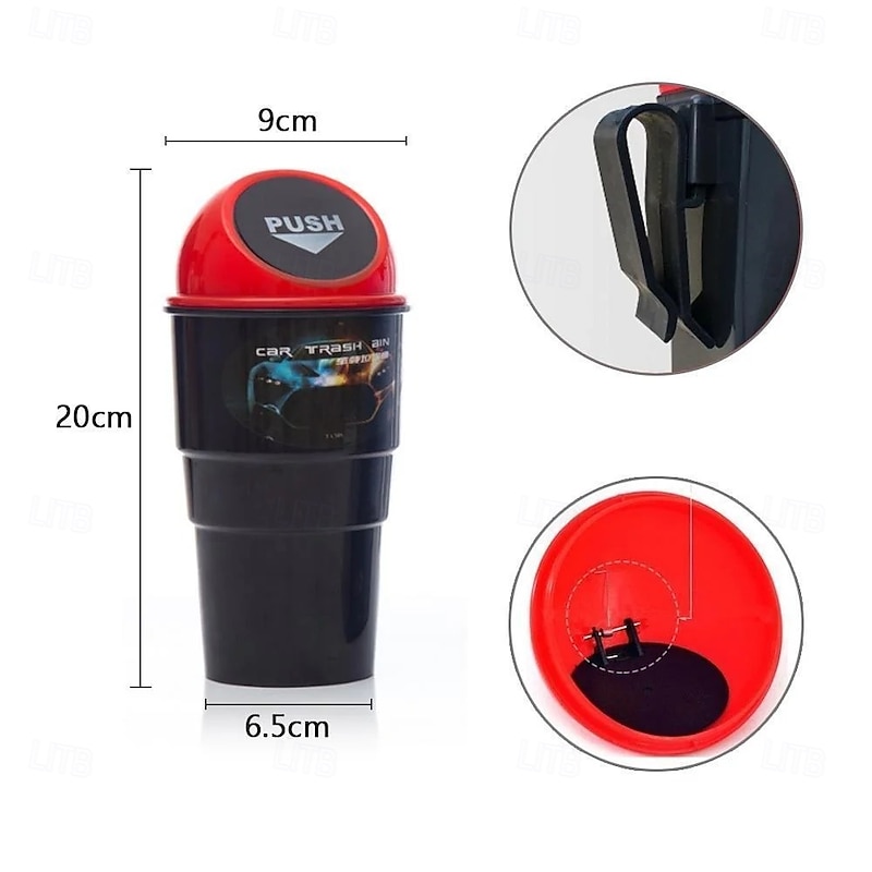 Mini Auto Trash Can with Lid Waterproof Cup Holder Garbage Bin Car Armrest Storage Container Multifunctional Plastic Rubbish Organizer for Vehicle Interior4