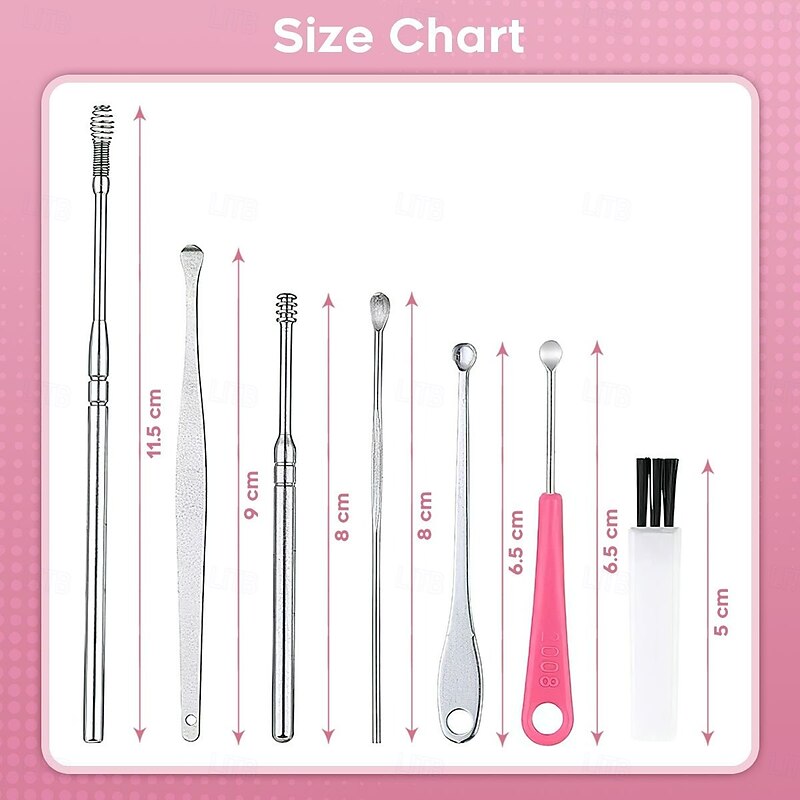 Set Ear Wax Pickers Stainless Steel Earpick Wax Remover Tool Kit for Ear Cleaning Massage and Wax Removal Safe and Durable Personal Hygiene Accessories2