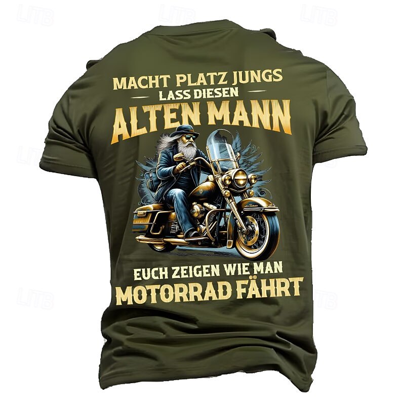 Men's Funny Old Man Biker T-Shirt - Motorcycle Riding Graphic Tee - "Make Way, Boys" Hobby Lifestyle Gift3