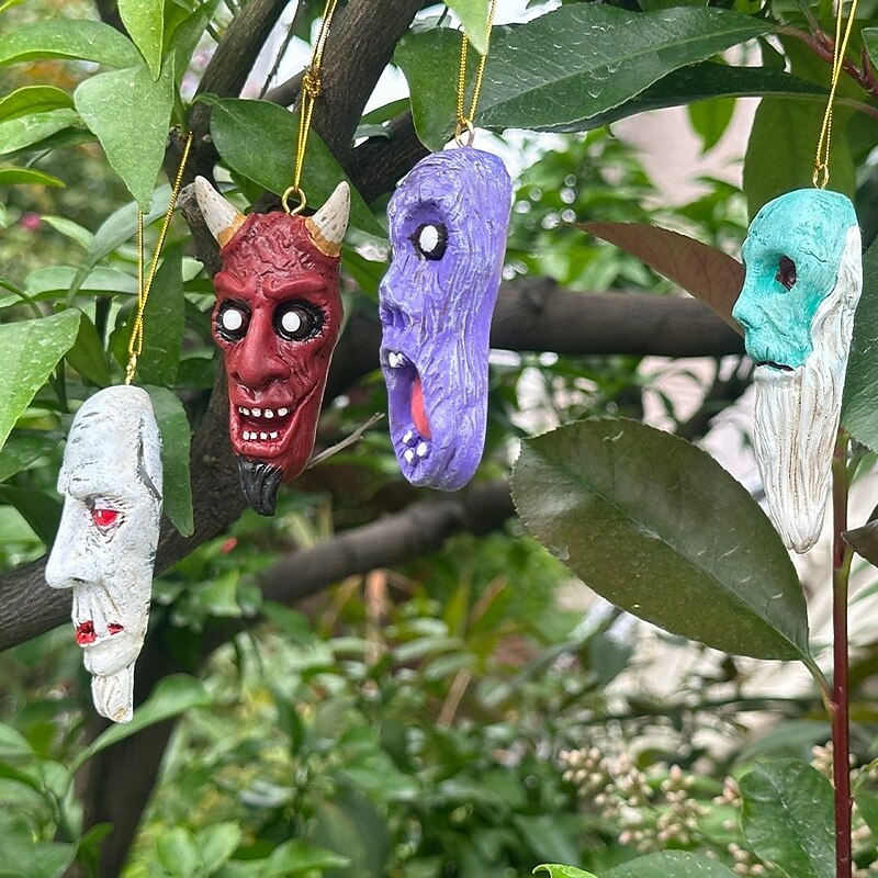 4pcs Halloween Vampire Resin Ornaments, Gothic Hanging Decorations, Devil Vampire Figurines for Home, Party, Indoor Wall Decor4