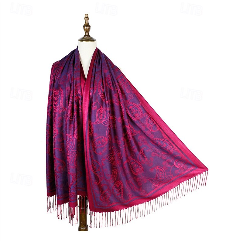 Women's Rectangle Scarf Women's Shawls & Wraps Street Daily Date Black White Khaki Scarf Print2