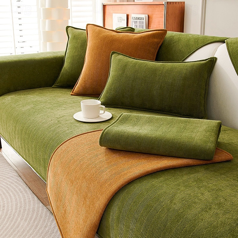 Herringbone Chenille Sofa Cover For Pet Fabric Waterproof & Antifouling Couch Cover Pet Friendly3