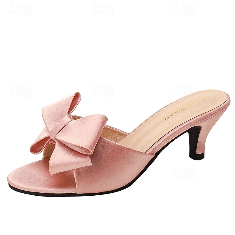 Retro Vintage 1950s 1960s Shoes Sandals Slip-on Heels Bow Fancy Dress Women's Halloween Carnival Vacation Casual Daily Retro Theme Party Adults' Shoes Spring & Summer2