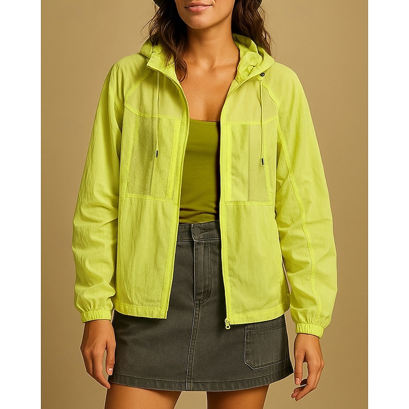 Women's Windbreaker Softshell Jacket Hiking Jacket Outdoor Quick Dry Lightweight Breathable Hiking Outfits Hiking Clothes Summer Spring Jacket Climbing Camping / Hiking / Caving Running Solid Color