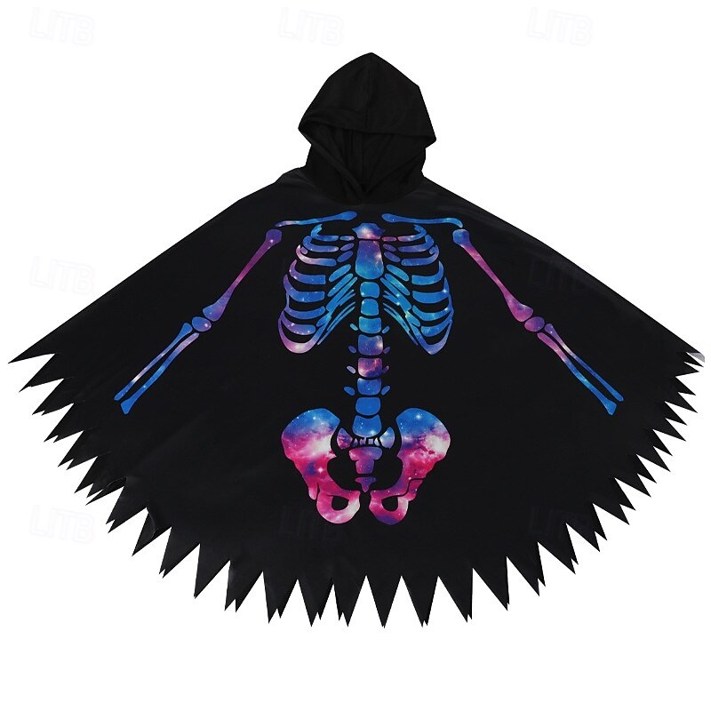 Skull Skeleton Halloween Cape Cloak Costume Cosplay Halloween Kid's Adults' Men's Women's Boys' Halloween Carnival Performance Party Easy Halloween Costumes Dress Up3