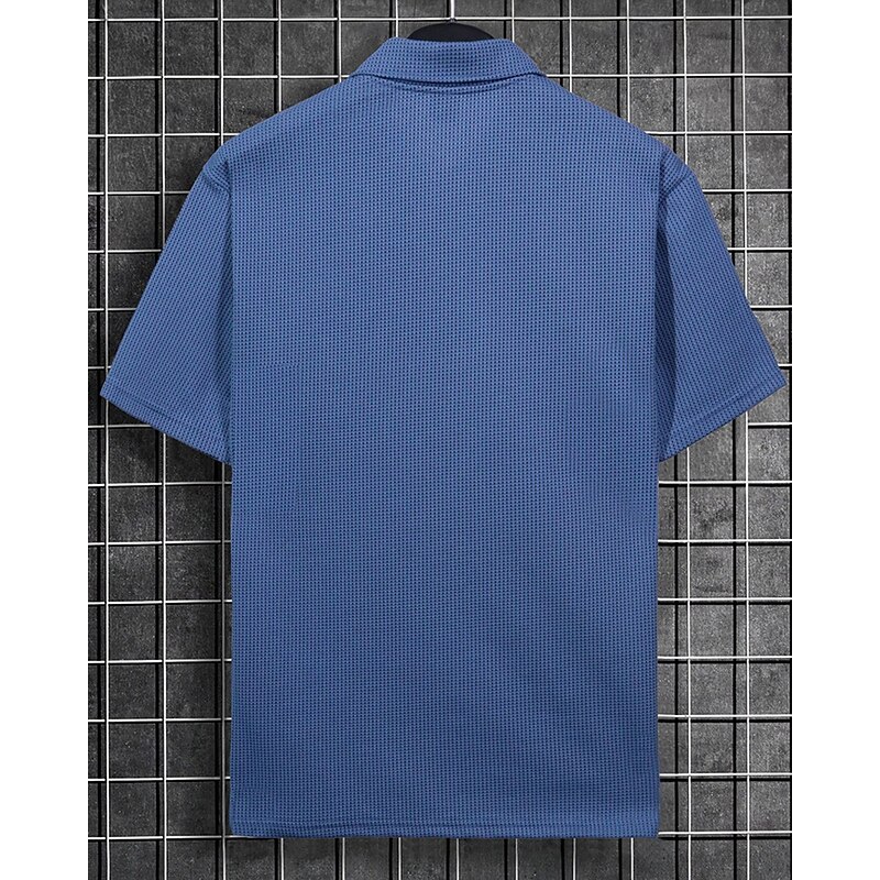 Men's Golf Shirt Golf Polos Shirts Work Casual Lapel Short Sleeve Basic Modern Plain Buttons Summer Regular Fit Dark Brown Black White Blue Orange Light Grey Golf Shirt3