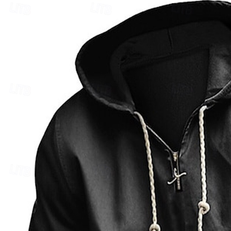 Men's Tactical Black Navy Blue Hooded Plain Zip Up Front Pocket Quarter Zip Tactical Sports & Outdoor Casual Streetwear Cool Sportswear Fall & Winter Clothing Apparel Hoodies Sweatshirts  Long Sleeve4