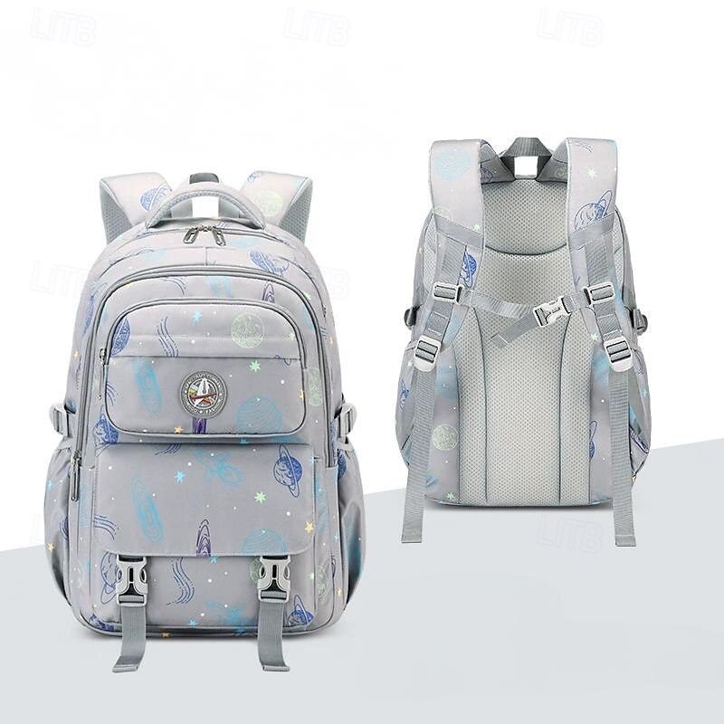 Kids Galaxy Print Backpack with Multi-Pocket Design – Lightweight Waterproof School Bag for Boys, Ideal for Elementary Students and Daily Use2
