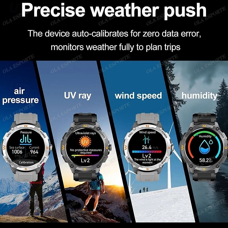 QW76 Smart Watch 1.43 inch Smartwatch Fitness Running Watch Bluetooth Timer Call Reminder Heart Rate Monitor Sedentary Reminder Find My Device Compatible with Android iOS IP68 Men Heart Rate Monitor4