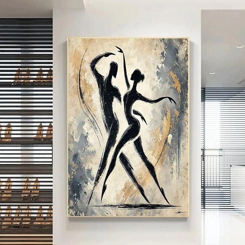 Handmade Oil Painting Canvas Wall Art Decoration Simple Abstract Dance Character for Home Decor Stretched Frame Hanging Painting/Rolled Frameless Unstretched Painting