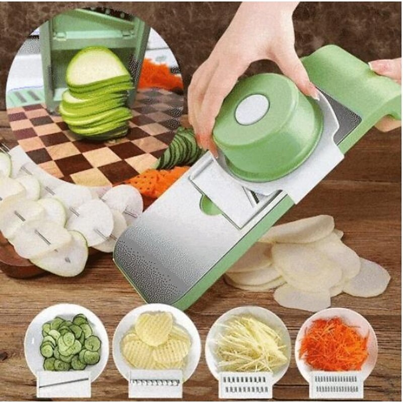 Multifunctional Vegetable Cutter for Kitchen Use, Potato Slicer, Shredder and Grater, Home Vegetable Slicing, Shredding and Grating Tool for Easy Food Preparation