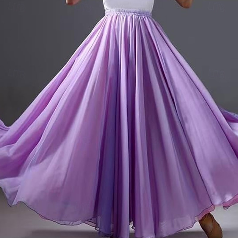 Women's Fairy Lyrical Dance Skirt Double Side Modern Ballet Swing Skirts Dance Dress for Performance Photography2