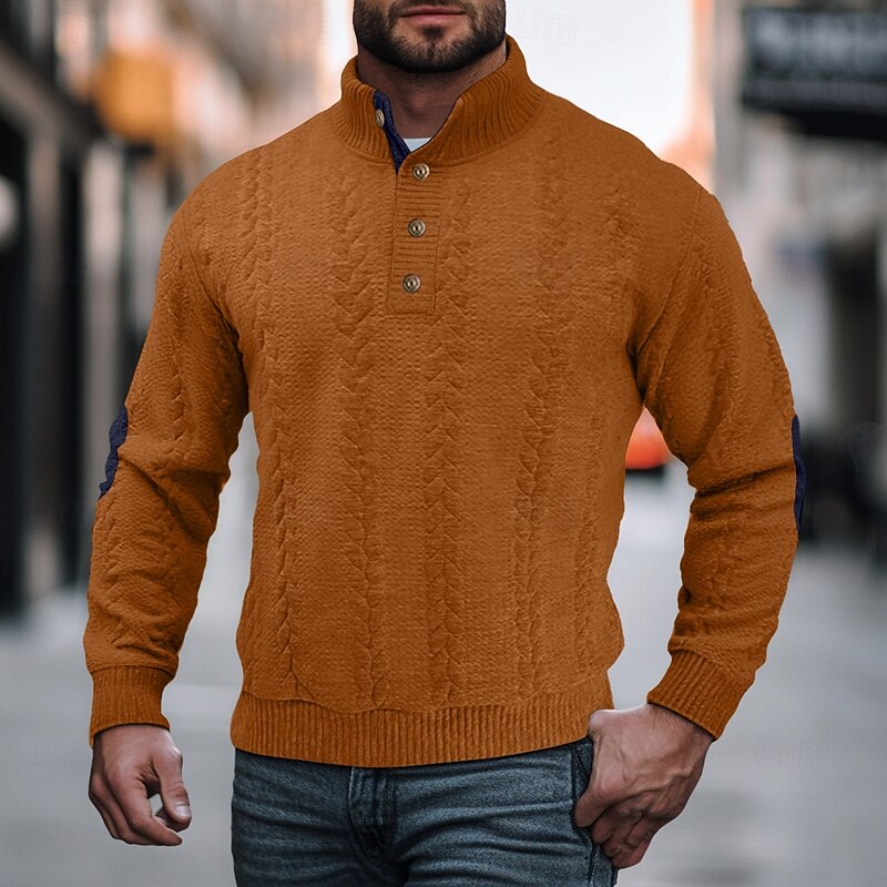 Men's Sweatshirt Button Up Hoodie Black Navy Blue Brown Khaki Light Grey Standing Collar Plain Patchwork Embroidery Sports & Outdoor Casual Daily Streetwear Cool Sportswear Fall & Winter Clothing3