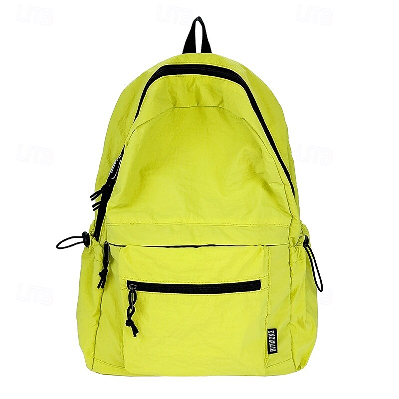 Unisex Lightweight Nylon School Backpack – Solid Color Water-Resistant Bookbag for Teens and College Students2