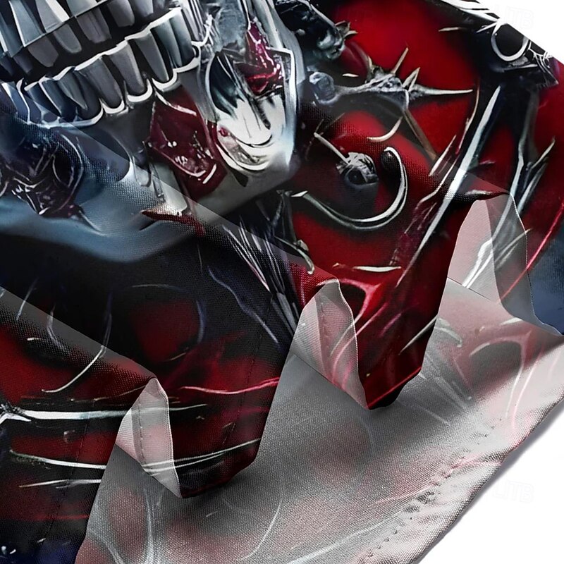 Men's Boardmasters Skull Guitar Shirt Summer Shirt Button Up Shirt Short Sleeve Vintage Retro Outdoor Vacation Dailywear Summer Spring Turndown 3D Print Collared Shirts Front One Pocket Dark Blue3