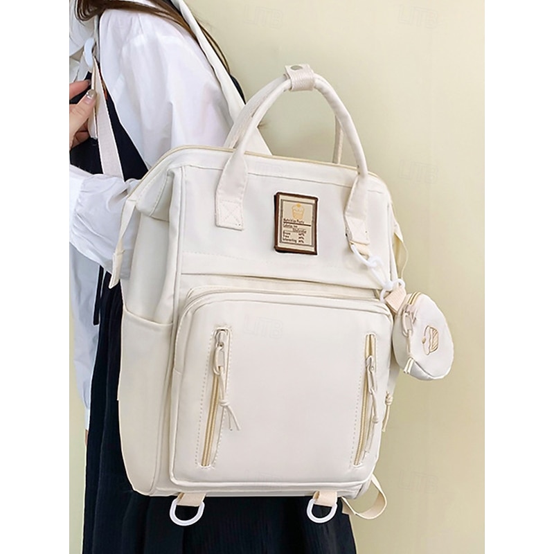 Women's Cute Backpack with Mini Coin Pouch – Light Blue Fashion School Bag with Top Handle and Multi-Pockets for Teen Girls, Travel or Daily Use2