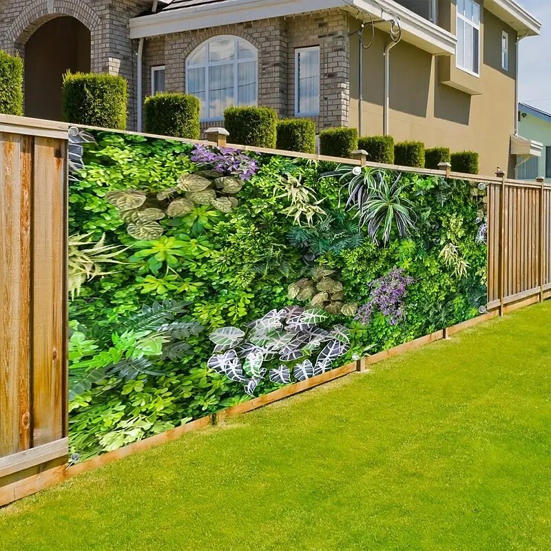 Outdoor Garage Door 3D Vegetation Cover Banner Large Tapestry Backdrop Decoration for Holiday Outdoor Garage Door Home Wall Decorations2