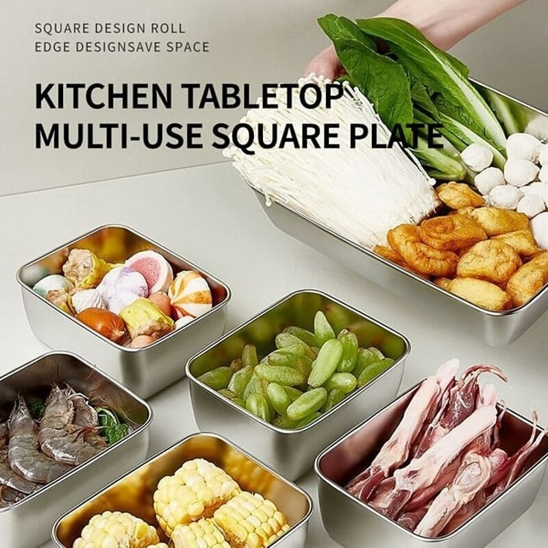 Sorting Box with Lid Stainless Steel Picnic Box Food Storage Container Leakproof Sealed Lunch Box Refrigerator Organizer Durable Multi-Use Kitchen Keeper2