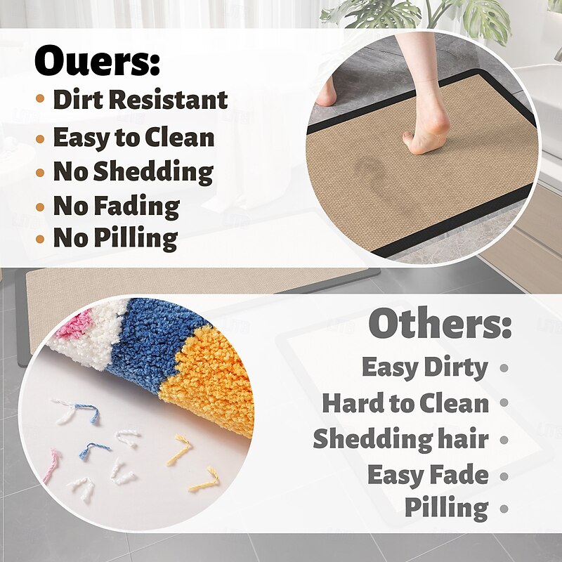 Bath Mat Soft Diatomaceous Earth Absorbent Quick Dry Bathroom Rug Non Slip Toilet Floor Mat for Shower Room Entryway Home Washroom Door Carpet3