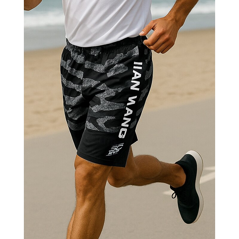 Men's Running Shorts Basketball Shorts Activewear Zip Up Pocket High Waist Bottoms Athleisure Gym Workout Soft Lightwear Breathable Gym Workout Athletic Loose Fit Sportswear Activewear Black3